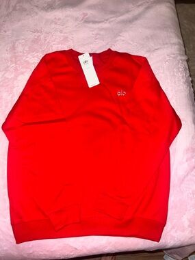 ALO Yoga Men’s Bright Red Crewneck Sweatshirt